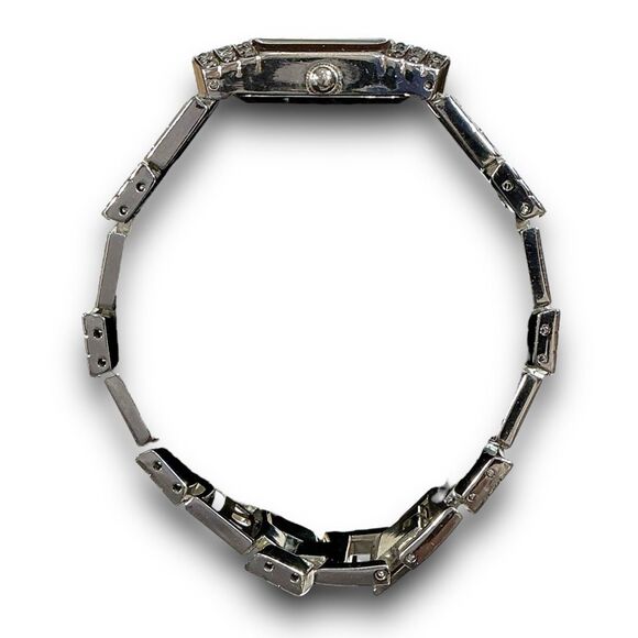 Geneva Y2K Vintage Platinum with Back & Crystal Rhinestones Tonneau Shaped Face main image 13
